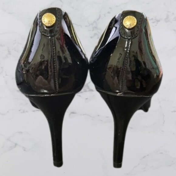 Michael Kors Cynthia Black Patent Leather High Heels Pump Size 4.5 - Picture 3 of 10